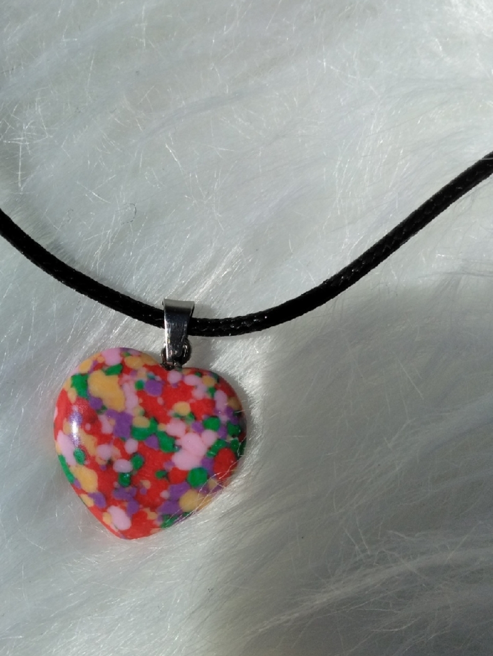 Balloon Jasper Stone Heart Necklace